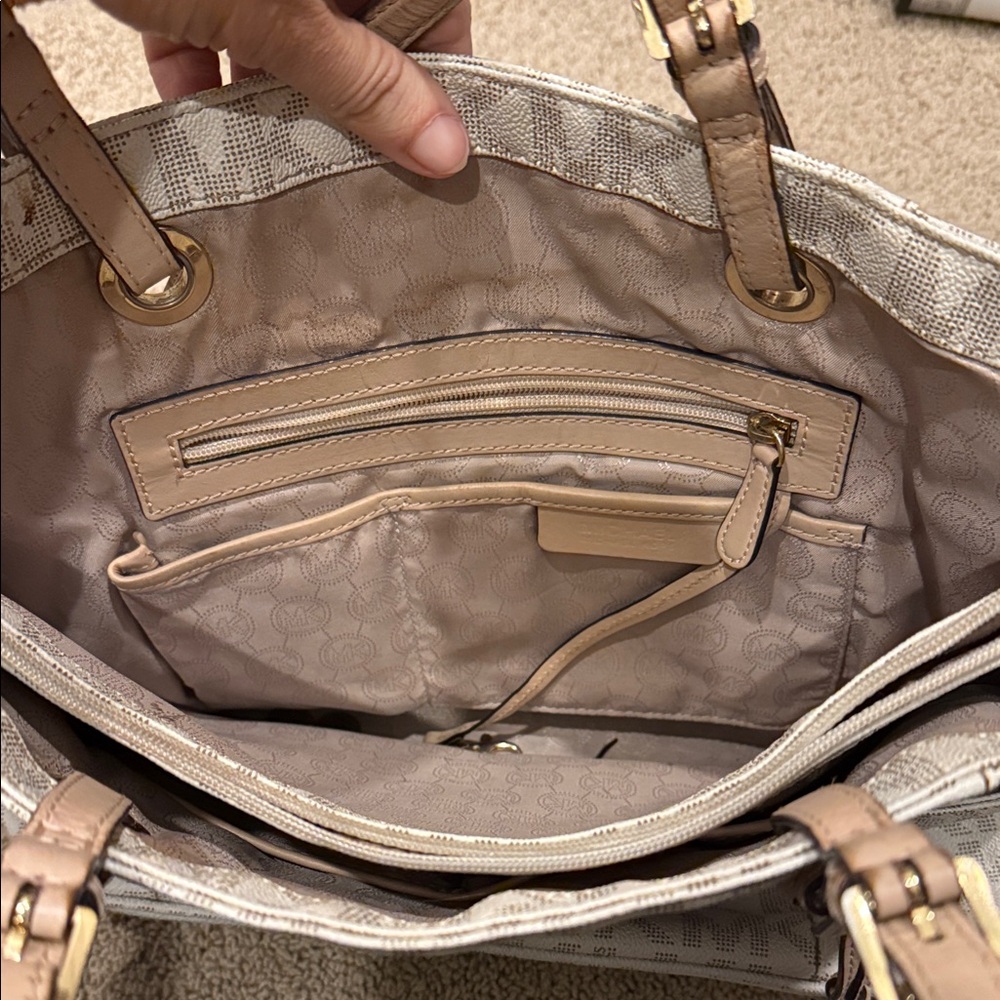 Michael Kors Tan and Brown Logo Tote - Picture 4 of 7